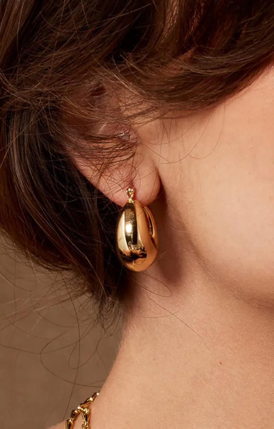Boule Chunky Gold Hoop Earrings - 18ct Gold Plated