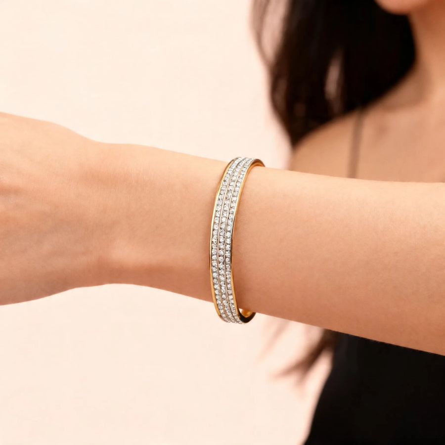 Céleste Diamond Link 18ct Gold Plated Bangle