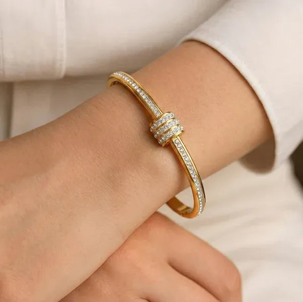 Aurore Twisted  18ct Gold Plated Bangle