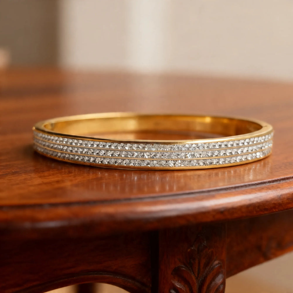 Céleste Diamond Link 18ct Gold Plated Bangle