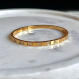 Damier Crystal 18ct Gold Plated Bangle