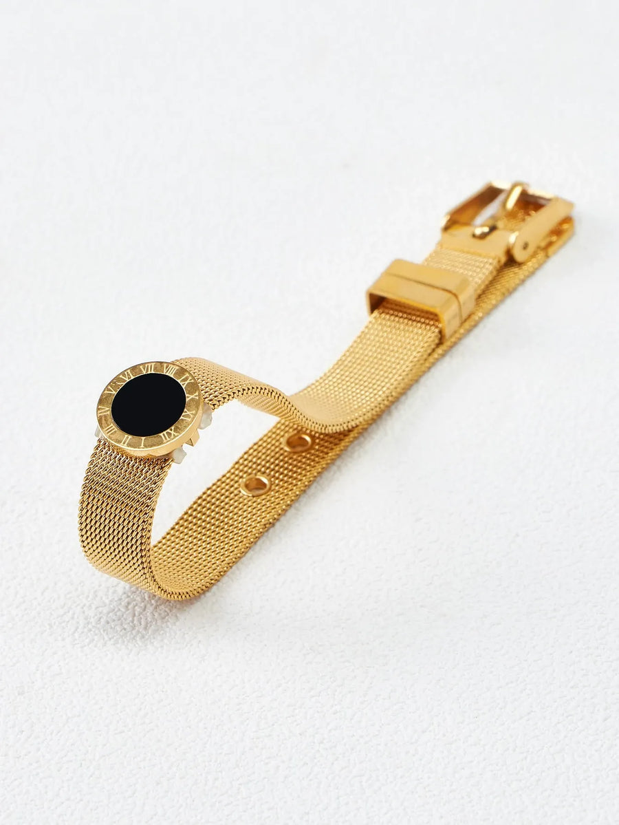 Imperio Noir Mesh Bracelet - 18ct Gold Plated