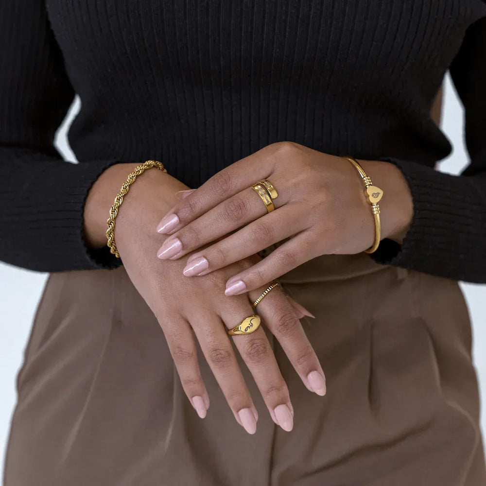 Torsade Coeur 18ct Gold Plated Cuff