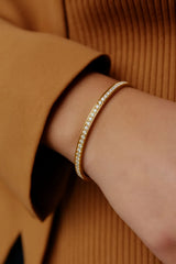 Rivière Full Pavé 18ct Gold Plated Bangle