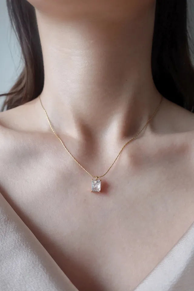 Blanche Diamant Pendant Necklace - 18ct Gold Plated