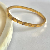 Damier Crystal 18ct Gold Plated Bangle