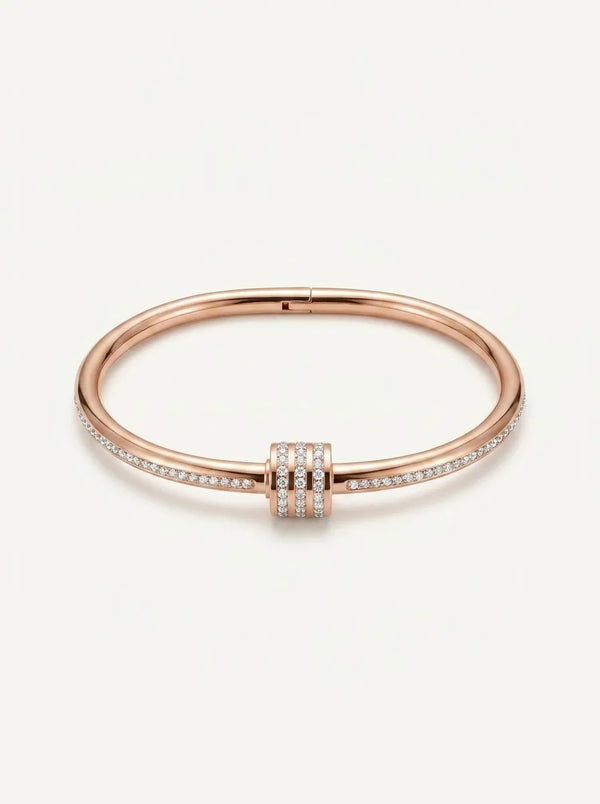 Rosée Pavé Barrel Bangle
