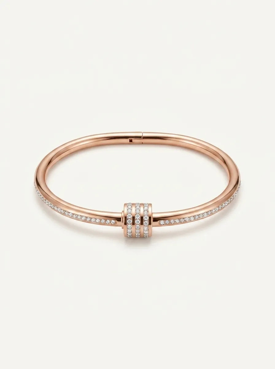Rosée Pavé Barrel Bangle