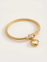 Amour Charm Heart 18ct Gold Plated Bangle