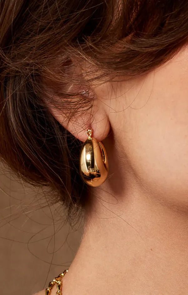 Boule Chunky Gold Hoop Earrings - 18K Gold Plated