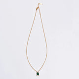 Émeraude Solitaire Necklace - 18ct Gold Plated