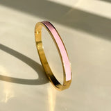 Blanc Enamel 18ct Gold Plated Bangle