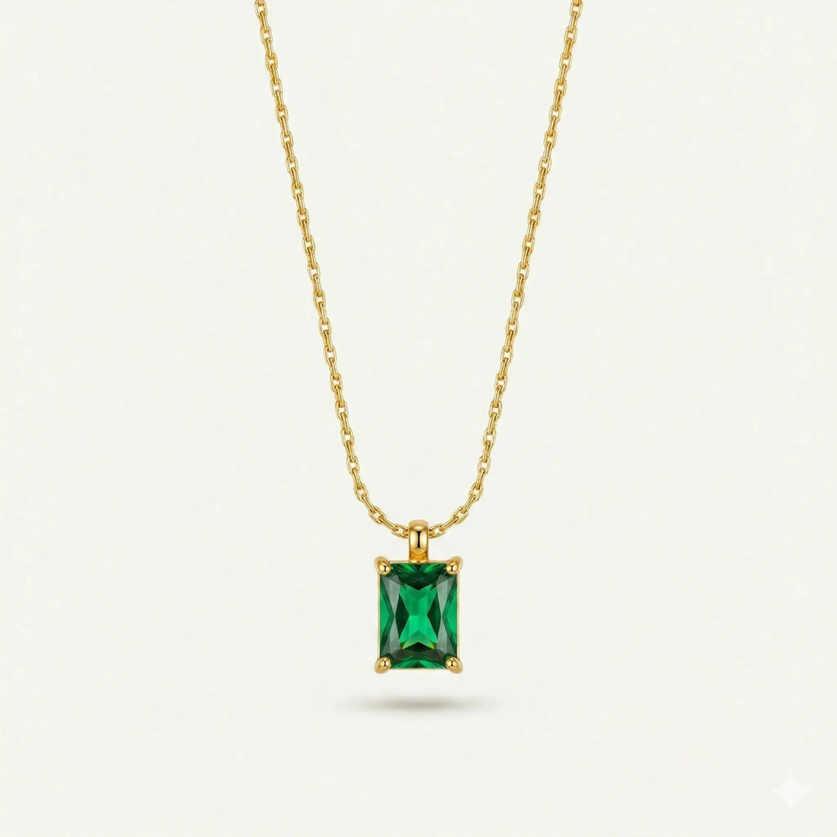 Émeraude Solitaire Necklace - 18ct Gold Plated