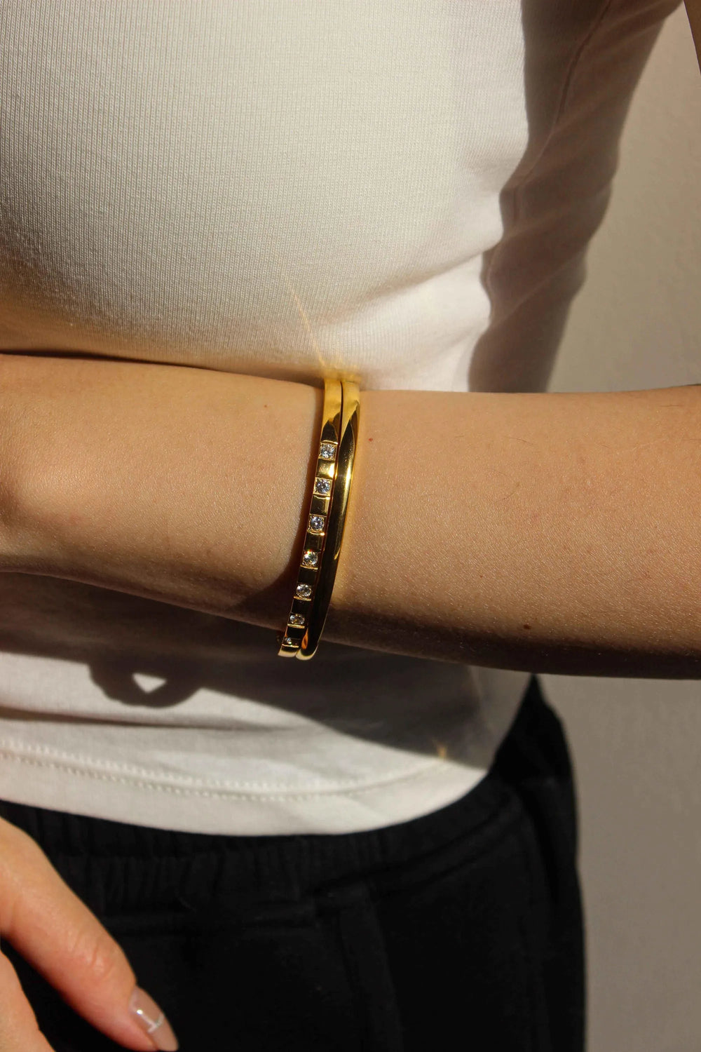 Lumière Station 18ct Gold Plated Bangle