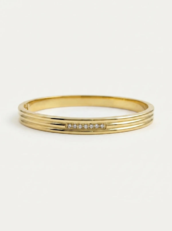 Sillon Crystal 18ct Gold Plated Bangle