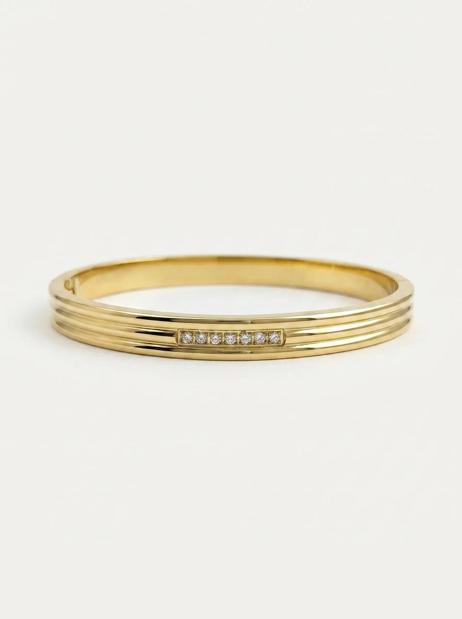 Sillon Crystal 18ct Gold Plated Bangle