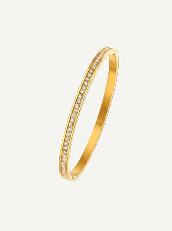 Rivière Full Pavé Bangle - 18K Gold Plated