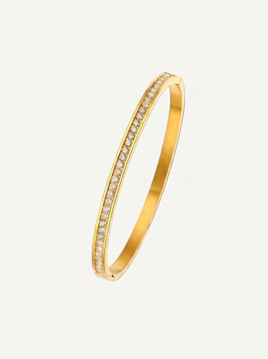 Rivière Full Pavé 18ct Gold Plated Bangle