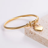 Amour Charm Heart 18ct Gold Plated Bangle