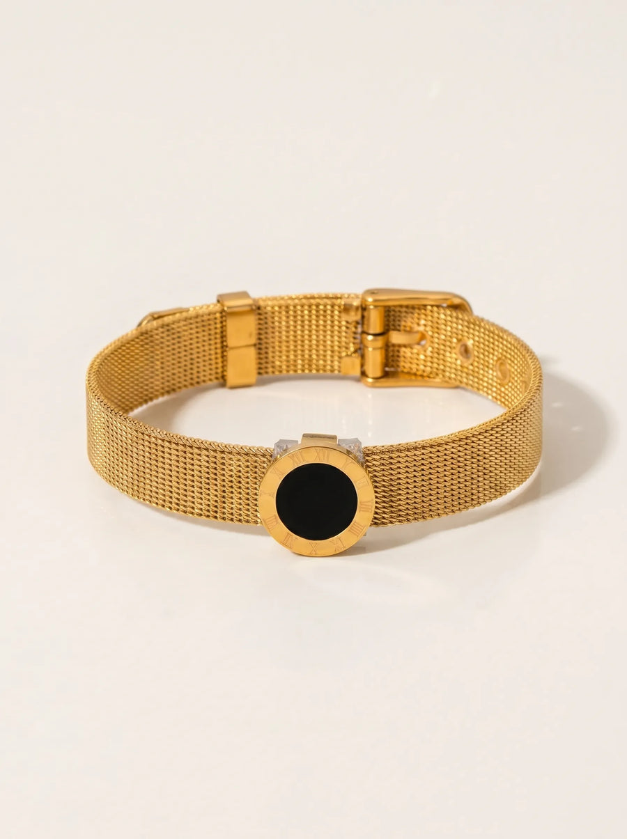 Imperio Noir Mesh Bracelet - 18ct Gold Plated