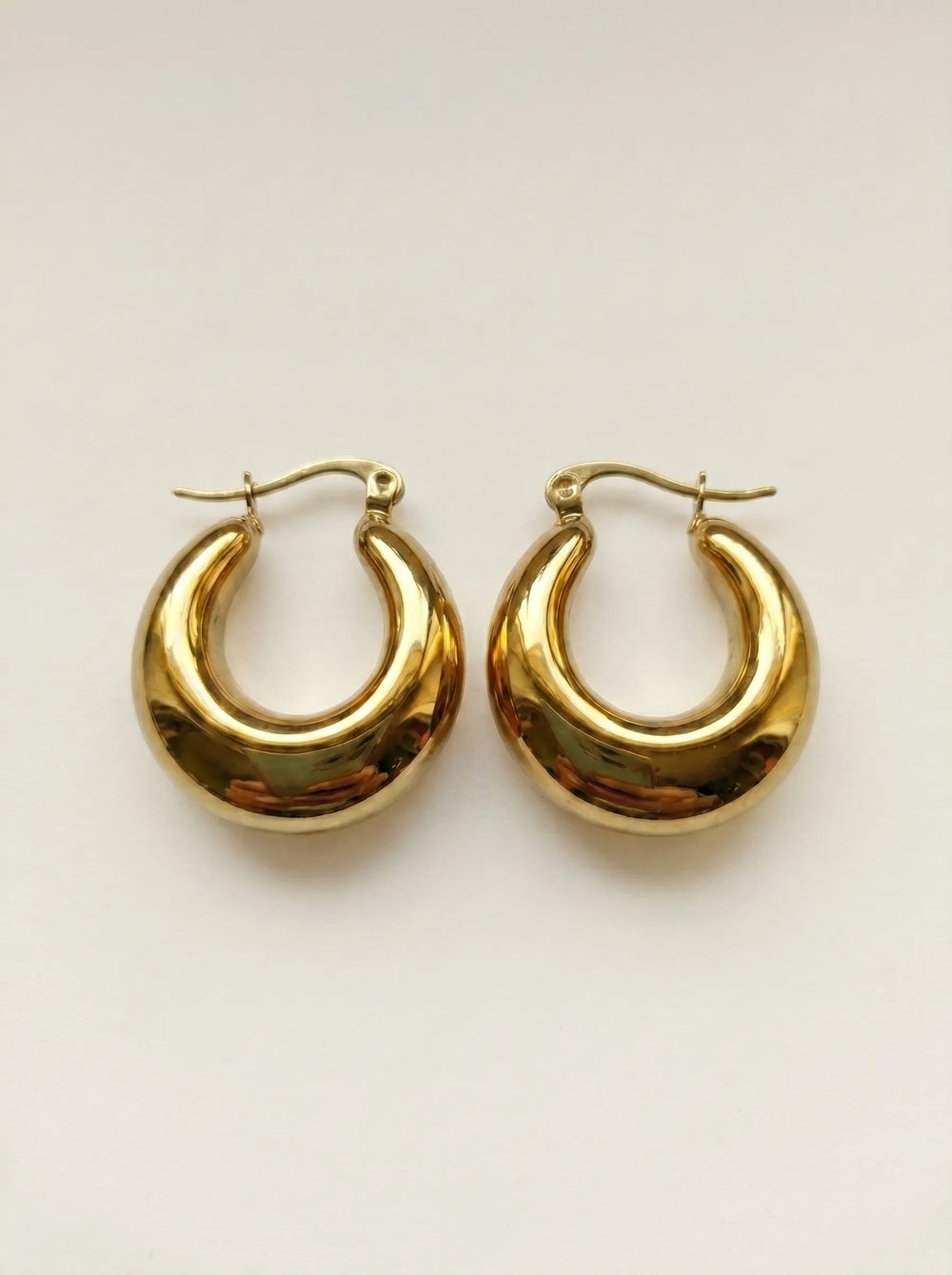 Boule Chunky Gold Hoop Earrings - 18ct Gold Plated