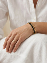 Noire Enamel 18ct Gold Plated Bangle