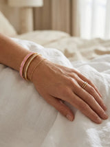 Pétale Rose Enamel 18ct Gold Plated Bangle