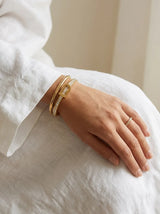 Amore Buckle Crystal Bangle - 18ct Gold Plated