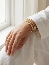 Amore Buckle Crystal Bangle - 18ct Gold Plated