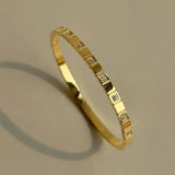 Damier Crystal 18ct Gold Plated Bangle