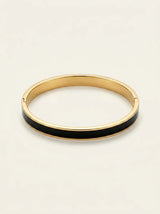 Noire Enamel 18ct Gold Plated Bangle