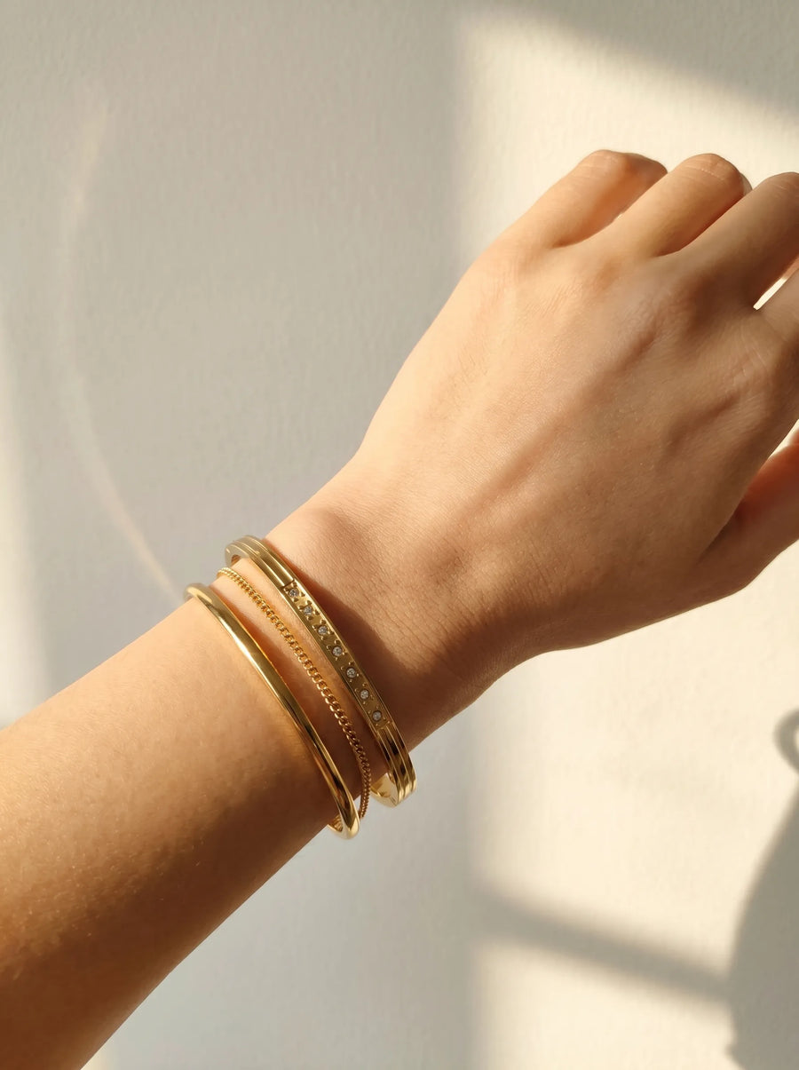 Sénat Crystal 18ct Gold Plated Bangle