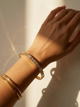 Constellation Solitaire 18ct Gold Plated Bangle