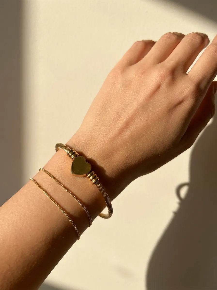 Torsade Coeur 18ct Gold Plated Cuff