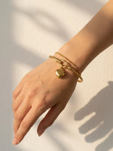 Amour Charm Heart 18ct Gold Plated Bangle