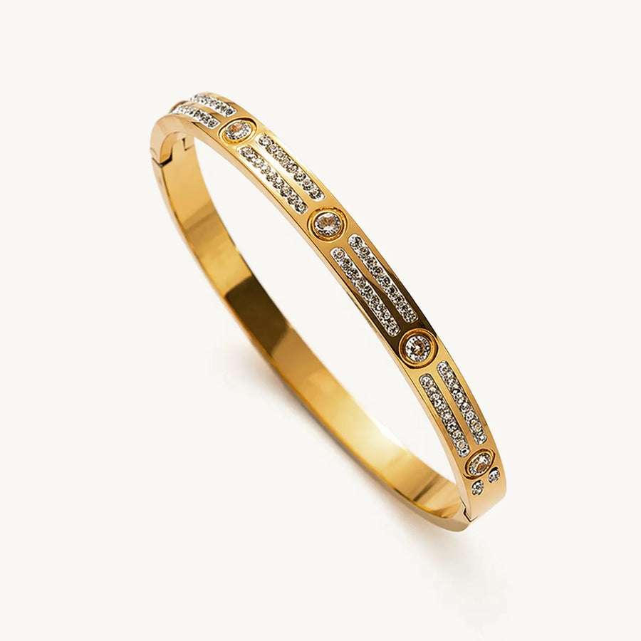 Constellation Solitaire 18ct Gold Plated Bangle