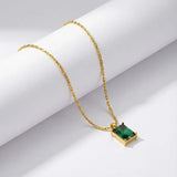 Émeraude Solitaire Necklace - 18ct Gold Plated