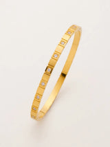 Damier Crystal 18ct Gold Plated Bangle