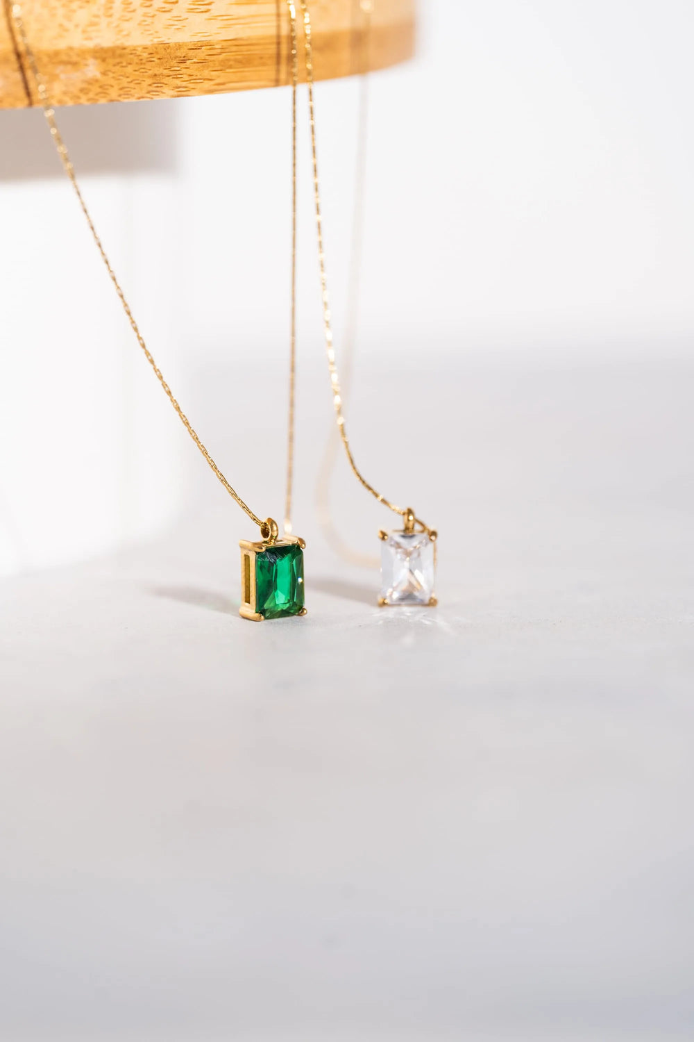 Émeraude Solitaire Necklace - 18ct Gold Plated
